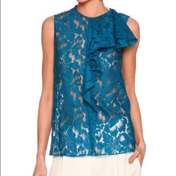 Stella McCartney Tops - Stella McCartney Rochelle Blue Lace Ruffle NWT Top